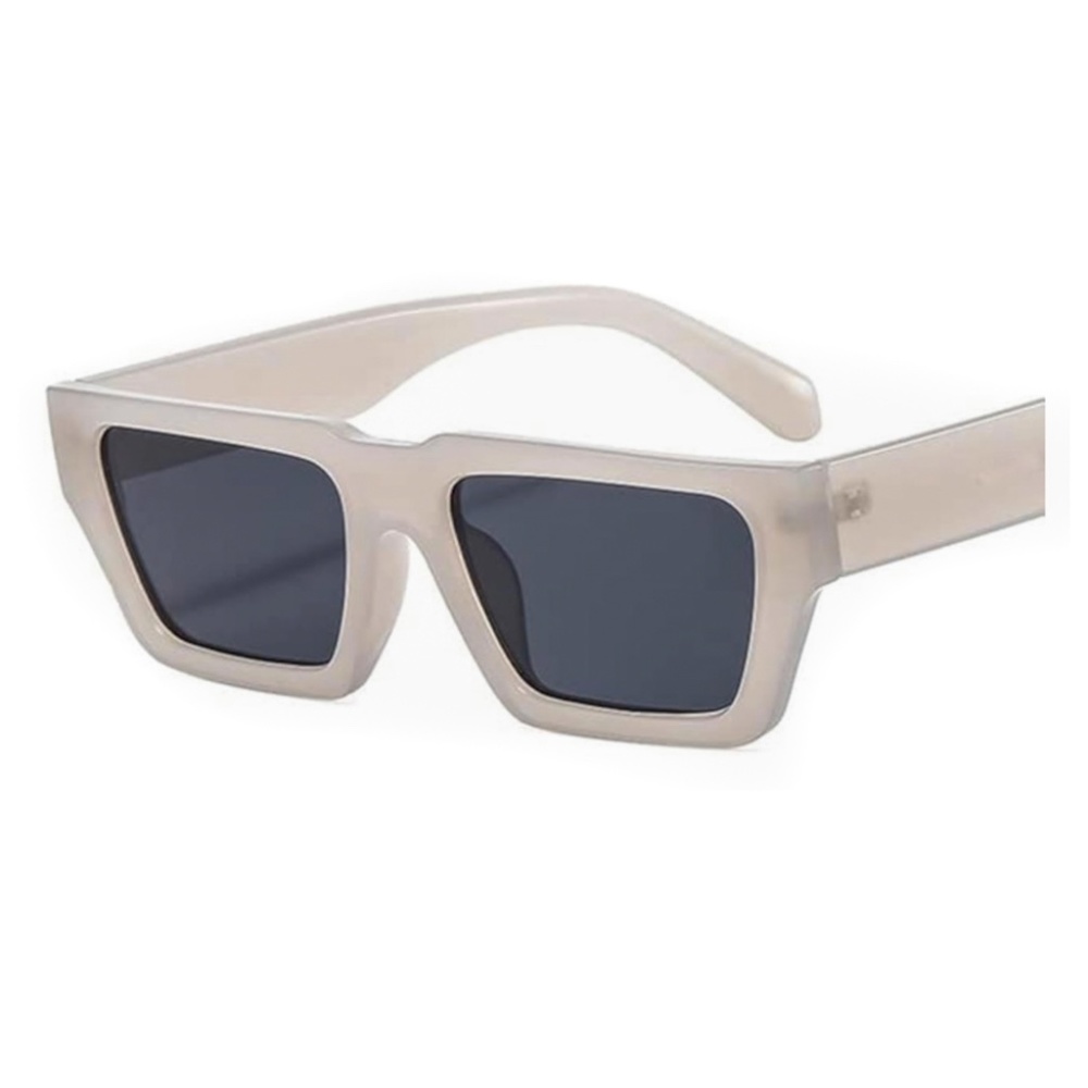 Gray Square Men Women Thick Frame Trendy Party Rectangle Y2K Hip Hop Sunglasses